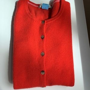 Boden 100% cashmere cardigan, deep coral, US 2